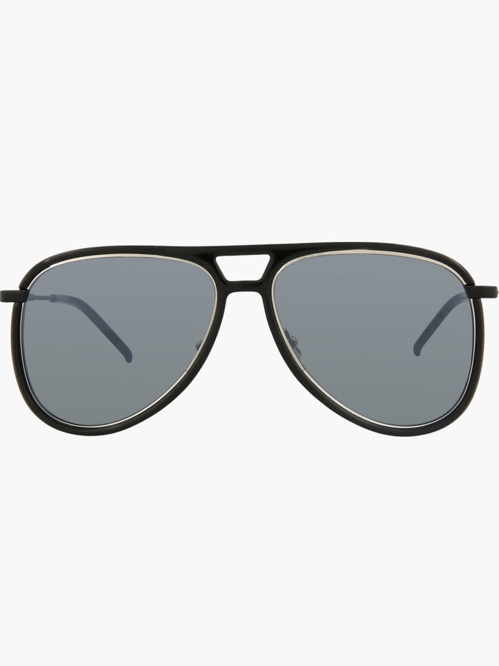 Saint Laurent || 56 mm pilot sunglasses in black silver